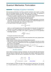 Postulates of Quantum Mechanics