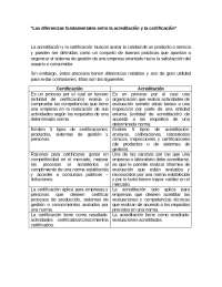 Diferencia entre acreditacion y certificacion