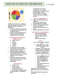 Nutrition, Metabolism, and Body Temperature