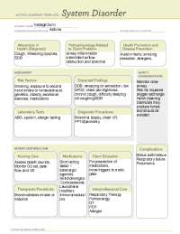 system disorder asthma