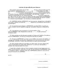 Contrato de Aprendizagem para Menores: Termos e Condições