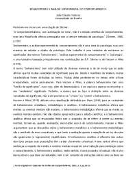 behaviorismo e análise experimental do comportamento¹