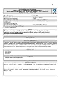 Fisiologia: Aulas e Conteúdos do Curso de Biotecnologia da Universidade Federal de Goiás