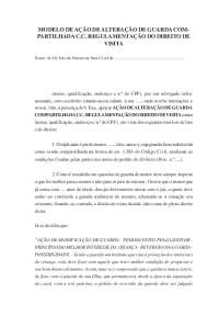 Modelo de Ação de Alteração de Guarda Compartilhada em Materia de Visita