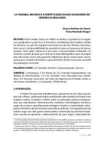 13ª EMENDA, RACISMO E A PERPETUAÇÃO DA NEO ...