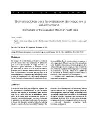 Biomarcadores para la evaluación de riesgos en salud humana: selección y validación