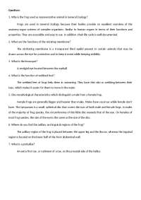 Lab Questions of frog