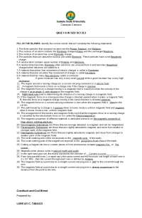 ELECTRICITY AND MAGNETISM QUIZZES