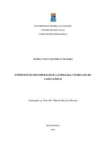 Intervenção psicopedagógica e dislexia: um relato de caso ...