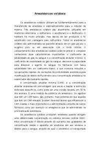 Anestésicos Voláteis: Isoflurano, Sevoflurano e Outros