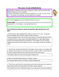 Lorax Worksheet Solution