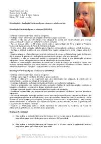 Orientação de Avaliação Nutricional para crianças e ...