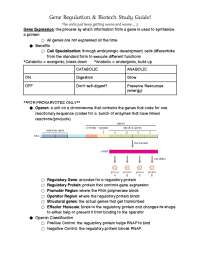 Gene Regulation & Biotech Study Guide | Study Guides, Projects ...