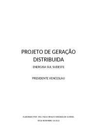 Projeto de Geração Distribuída de Energia Solar no Sul Sudeste - ENERGISA