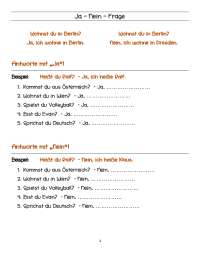 (German Level A1) Exercise on YES-NO Questions w/ Answers