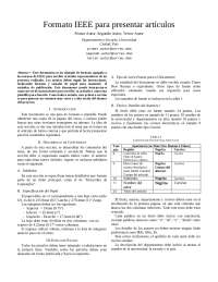 Formato IEEE para presentar artículos