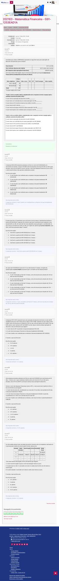 Calculo de Encargos Financeiros em Operações de Desconto de Títulos