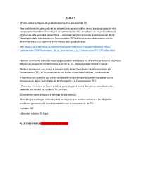 informe sobre la mejora de producto con las tic