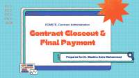 TOPIC 11 Contract Closeout and Final Payment