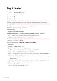 Taquiarritmias - Resumo de Cardiologia