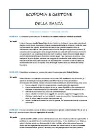Simulazione d'esame - Economia e gestione della banca
