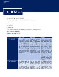 Exercise 2A: Monosaccharides - Structure, Function, and Sources