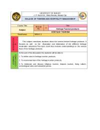CULTURAL AND HERITAGE TOURISM 3