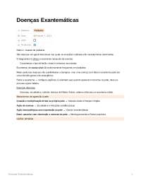 Doenças Exantemáticas - Resumo de Pediatria