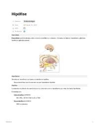 Hipófise - Resumo de Endocrinologia