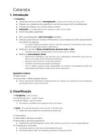 Catarata - Resumo Oftalmo