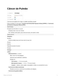 Câncer de Pulmão - Resumo de Oncologia