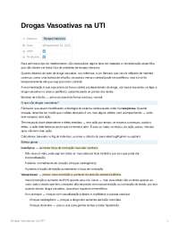 Drogas Vasoativas - Resumo de Medicina