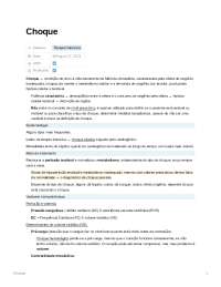 Choque - Resumo de Terapia Intensiva