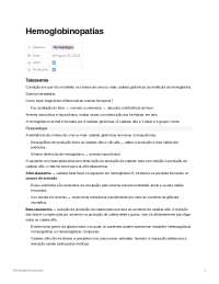 Hemoglobinopatias - Resumo de Hematologia