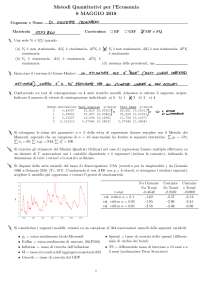 Soluzioni esercizi Metodi Quantitativi per l’economia - Marianna Brunetti