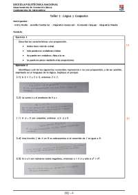 Taller 12 Matemáticas | Ejercicios de Matemáticas | Docsity