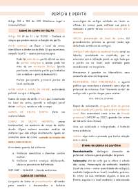Perícia e Perito PARA CONCURSO