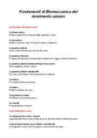 FONDAMENTI DI BIOMECCANICA DEL MOVIMENTO UMANO