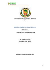 GUÍA DE APRENDIZAJE AUTÓNOMO DE LA ASIGNATURA DE: INTRODUCCIÓN A LA PROGRAMACIÓN