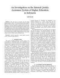 Internal Quality Assurance in Higher Education: Commitment of Stakeholders in Indonesia