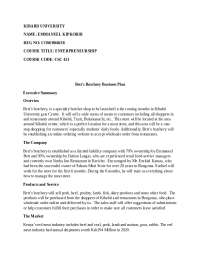 BUTCHERY BUSINESS PLAN