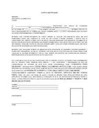 Carta antifraude modelo