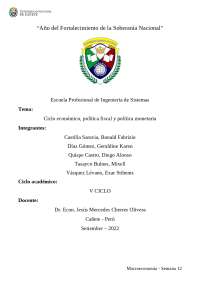 Ciclo económico, política fiscal y política monetaria