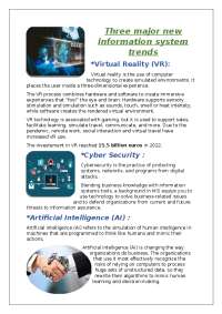 Three major new information system trends