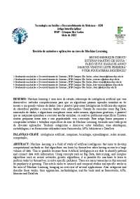 Artigo científico no Tema machine Learning
