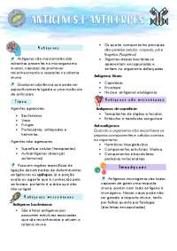 Resumo de Antígenos e Anticorpos