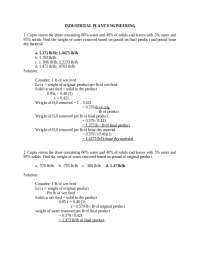 Industrial Engineering Sample Problems with Solutions