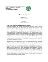 The Economic Impacts of Sustainable Tourism