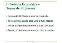 Teste de hipótese relacionados a estatística.