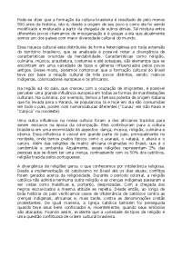 Formação Cultural Brasileira: Miscigenação e Diversidade